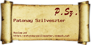 Patonay Szilveszter névjegykártya